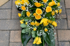 Yellow Rose coffin spray