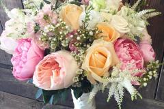 Soft pink & peach mix bridal bouquet