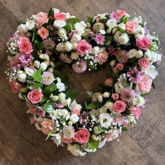 Funeral Open Heart Floral Tribute - Choice of colour