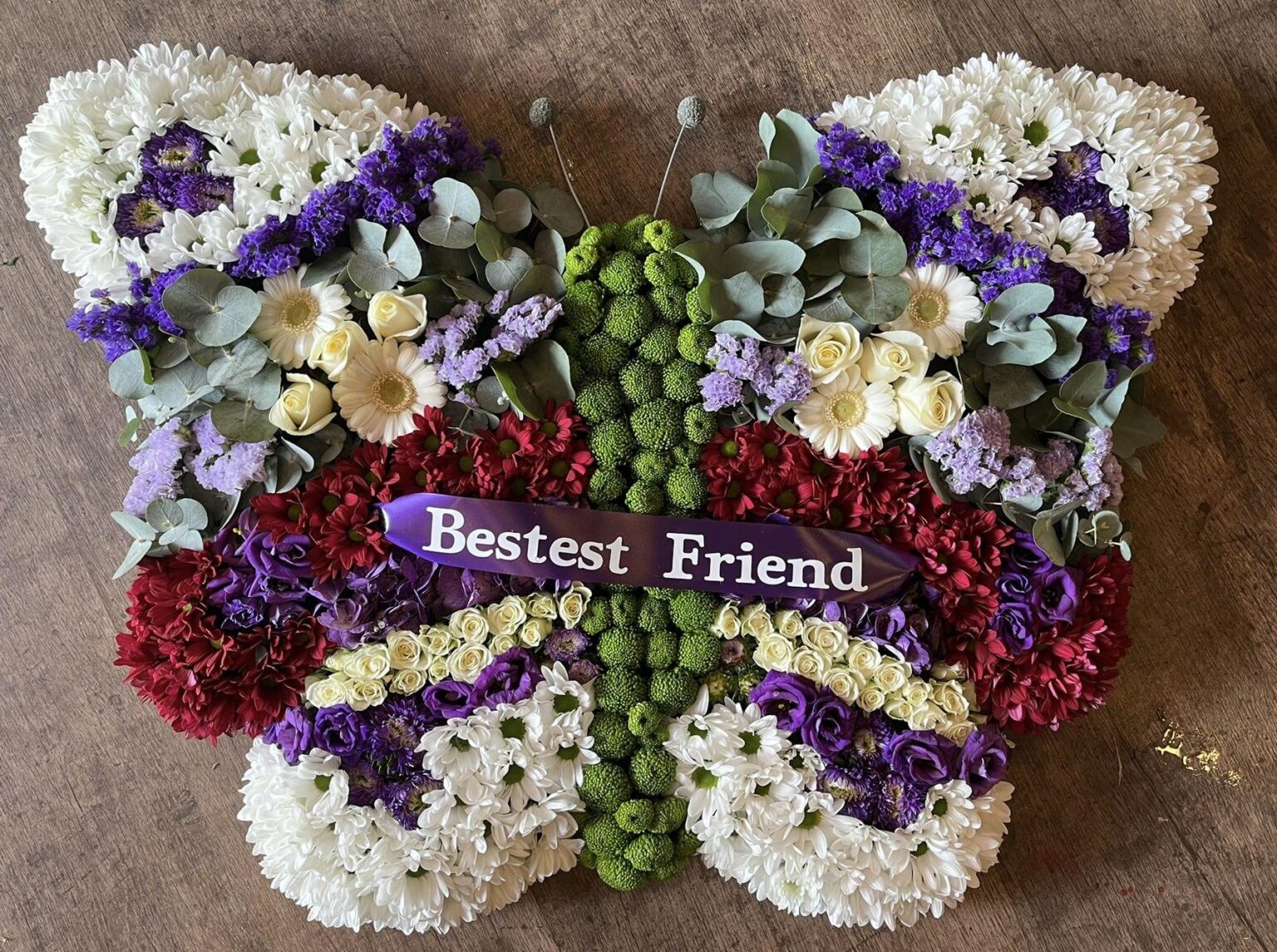 Funeral Butterfly Flower Tribute – Enchanted Rose Florist