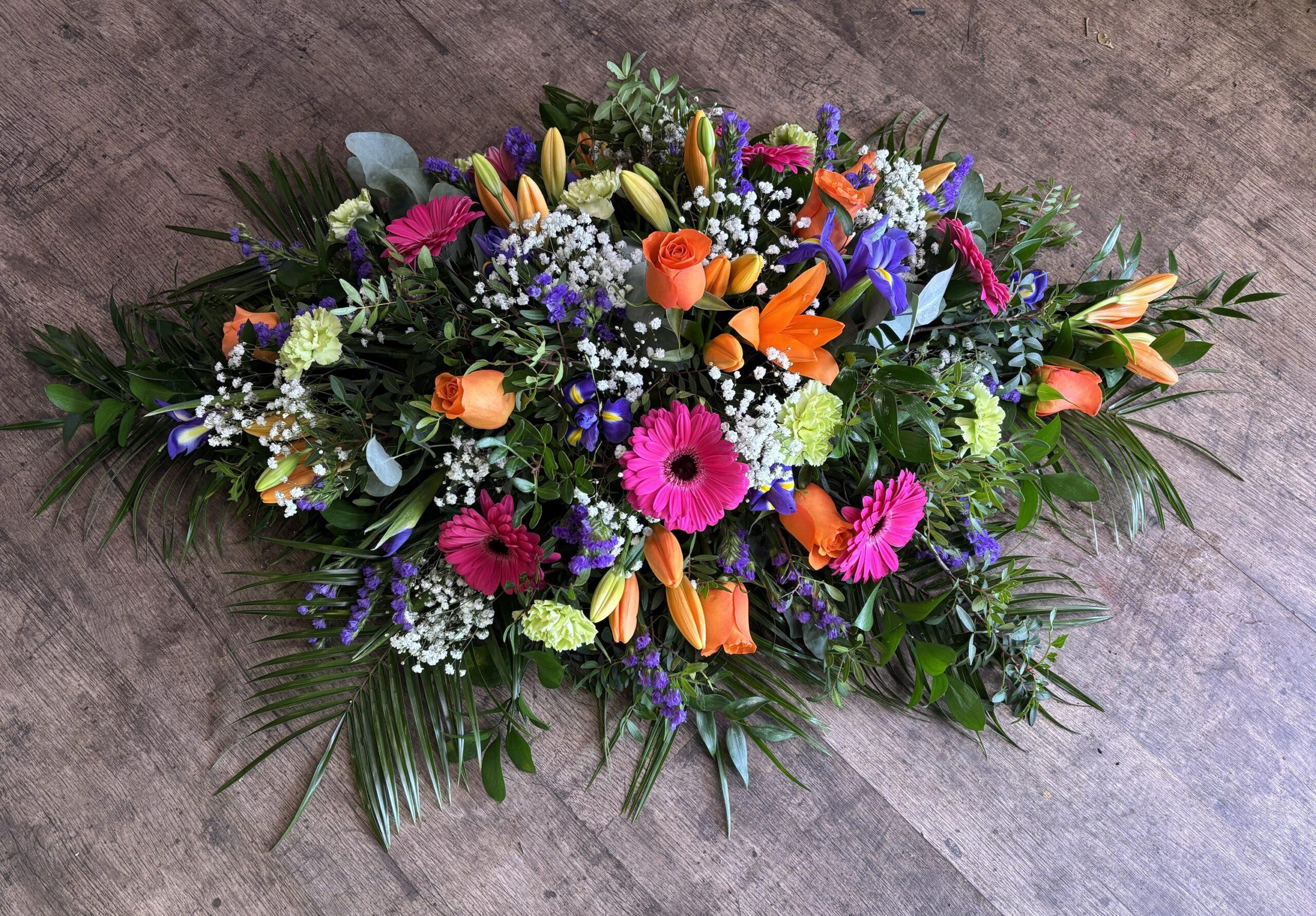 Funeral Mixed Flowers Coffin Spray- Choice of Colour