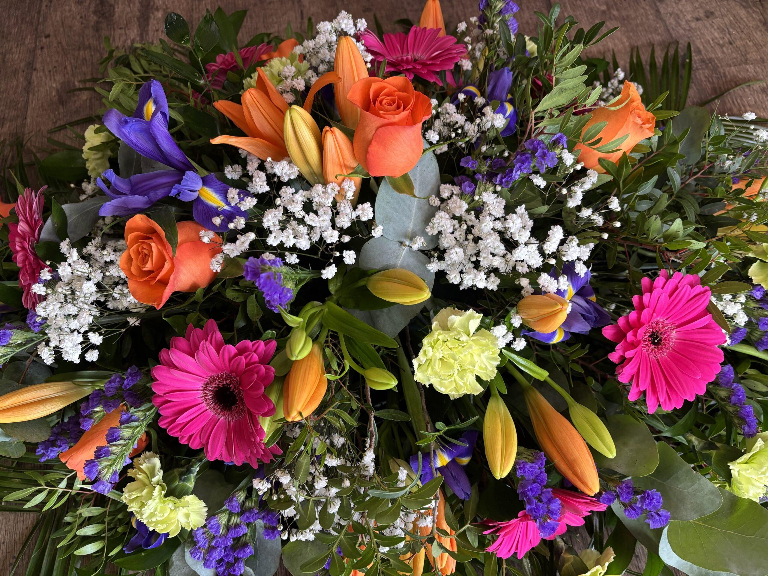 Funeral Mixed Flowers Coffin Spray- Choice of Colour - Image 3