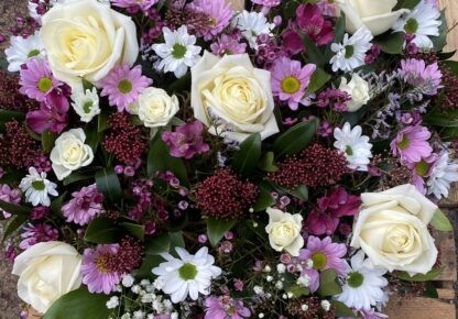 Funeral Full Heart Floral Tribute- Mixed Flowers - Image 4