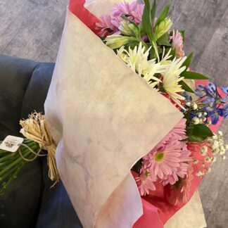 Eco Friendly Flower Bouquet- Pink, Purple and White
