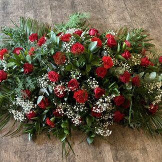 Rose & Carnation Coffin Spray