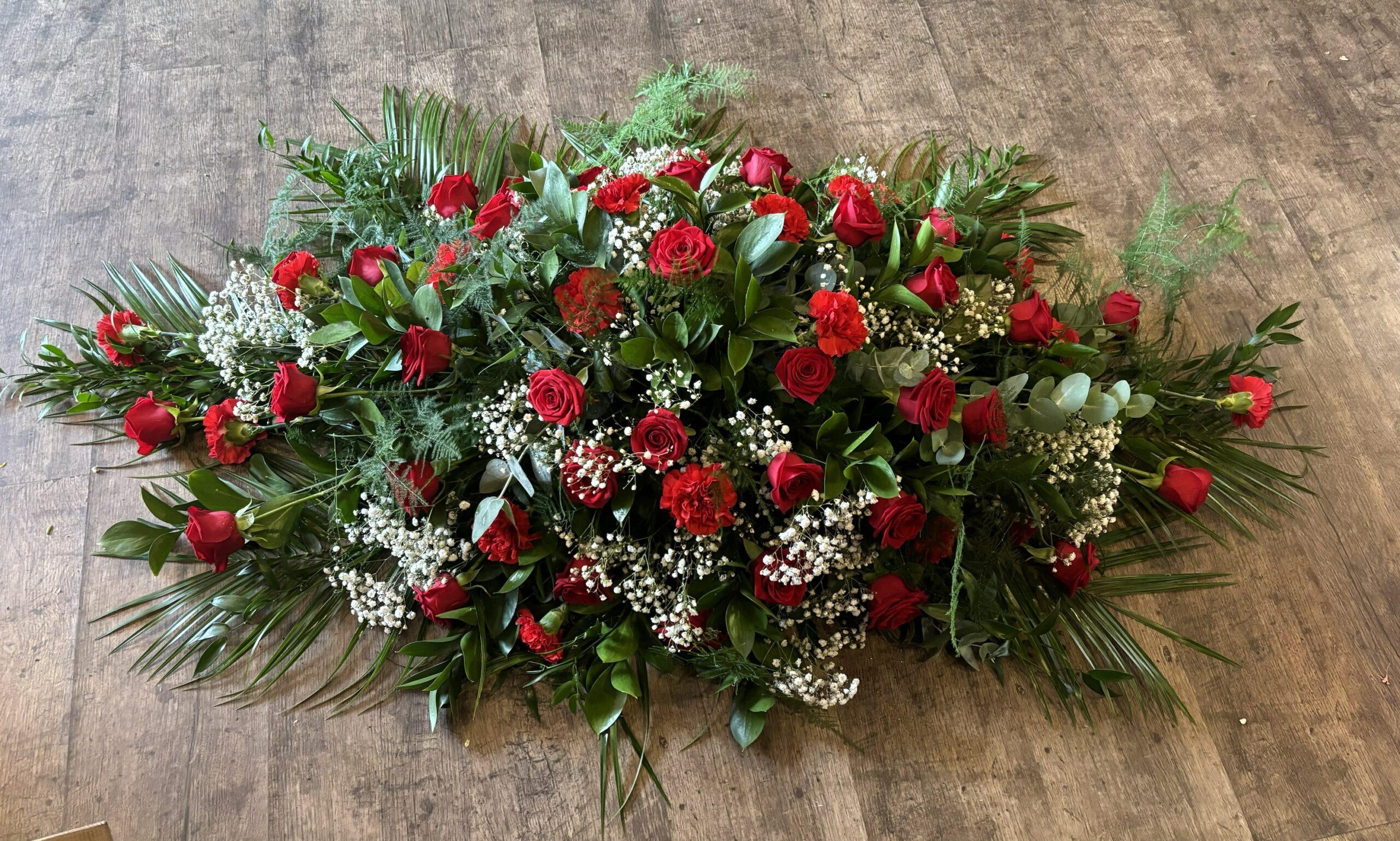 Rose & Carnation Coffin Spray