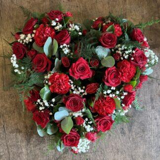 Funeral Full Heart Floral Tribute- Mixed Flowers