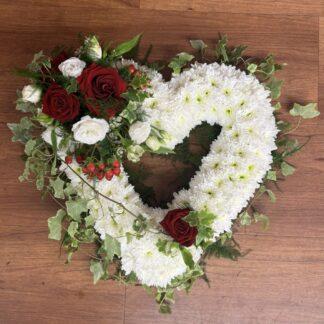 Funeral Based Open Floral Heart Tribute