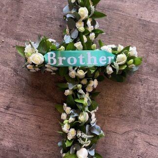 Funeral Coffin Cross - Mixed Flowers