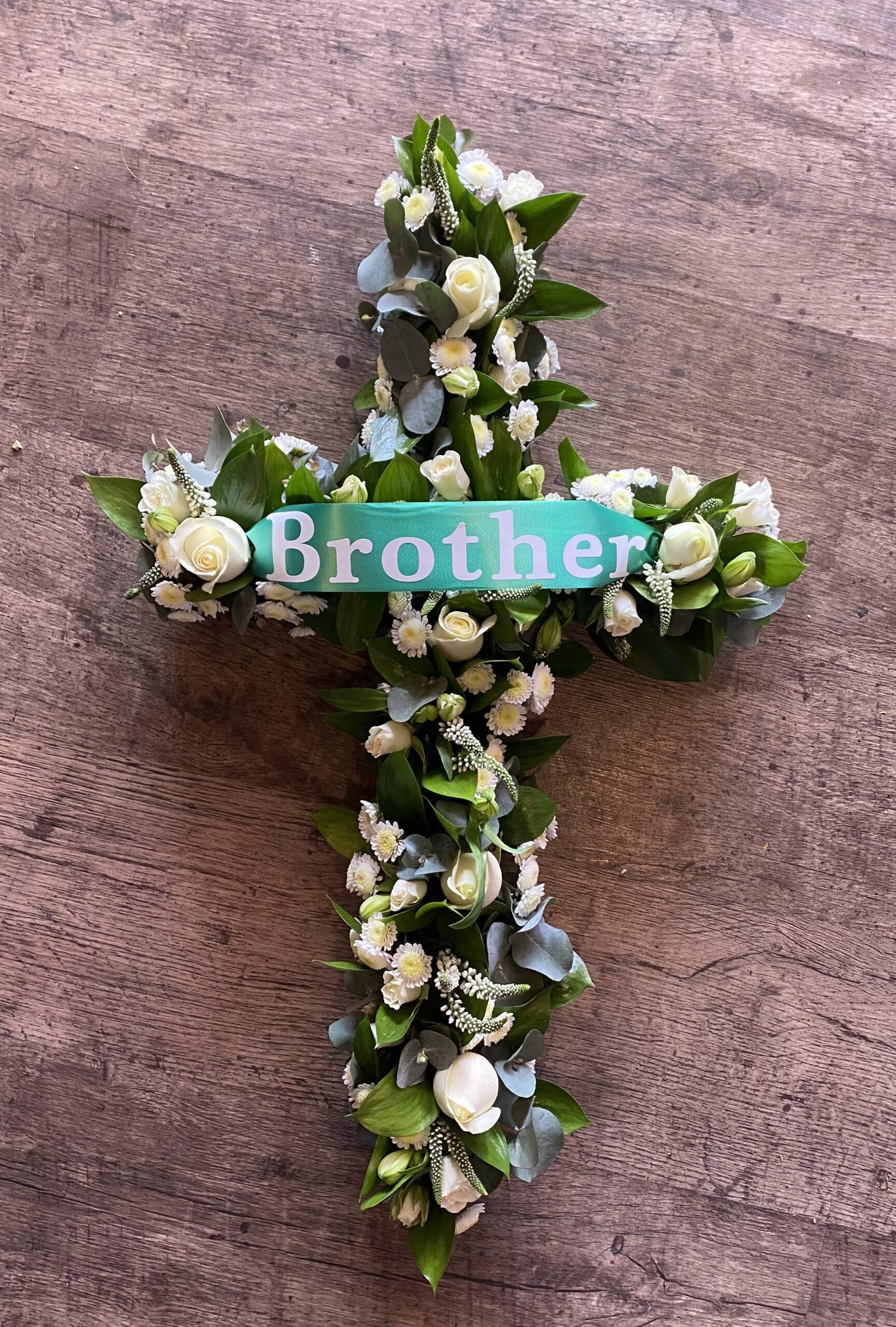 Funeral Coffin Cross - Mixed Flowers